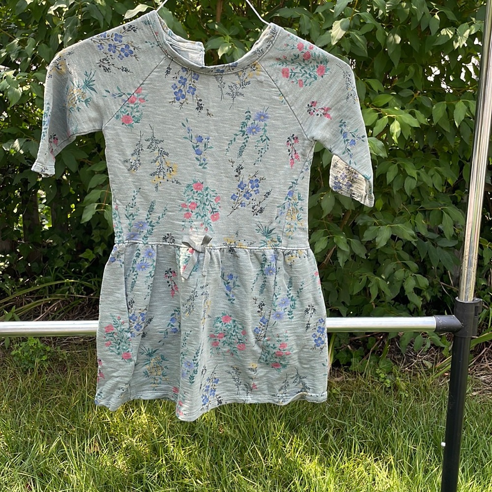 Green dress with flower details